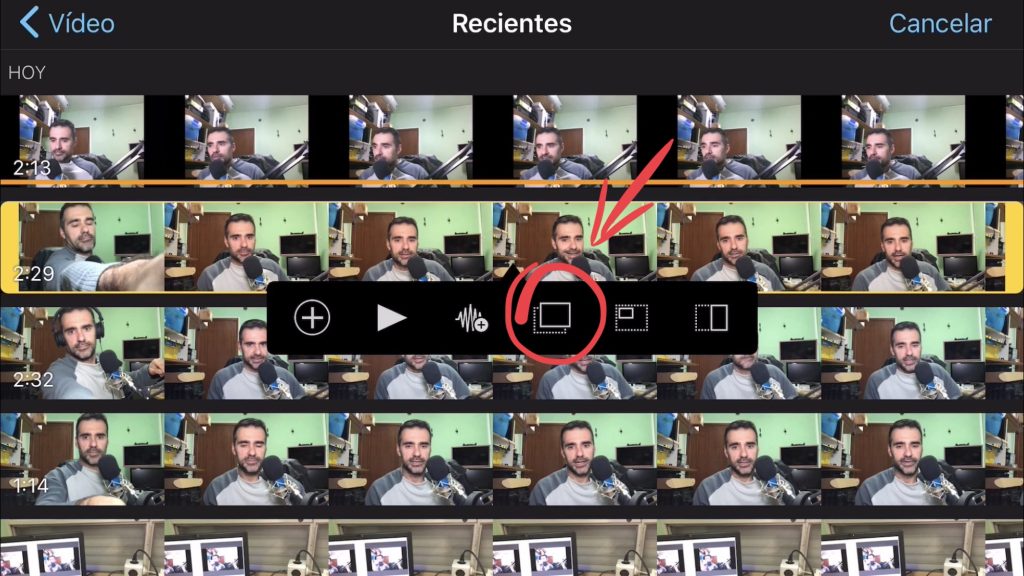 iMovie opción